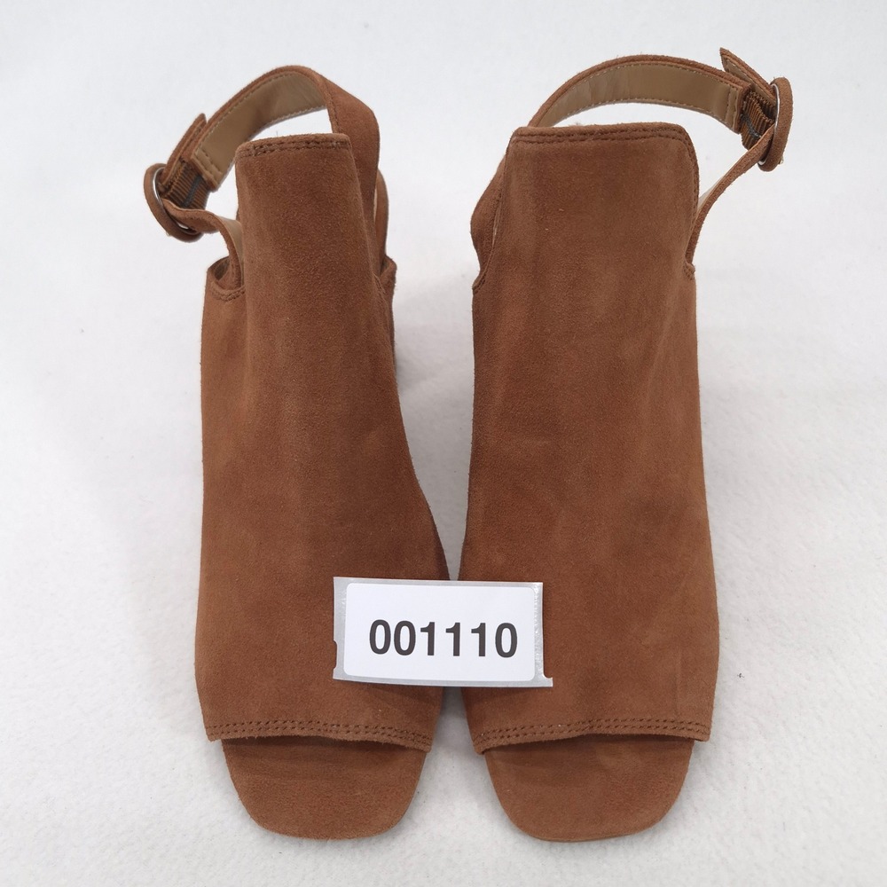 Banana Republic Brown Suede Block Heel Slingback Sandals Open Toe Womens 7.5 - Picture 10 of 10